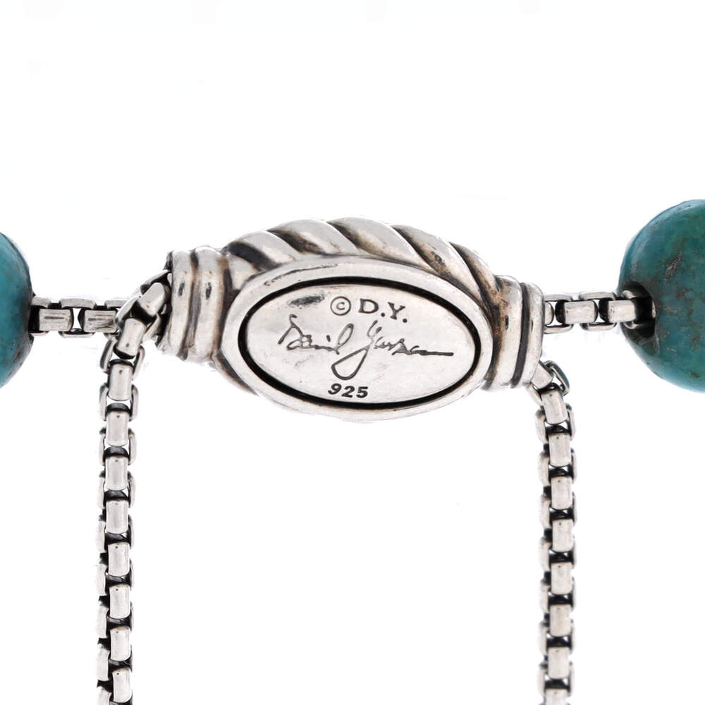 David Yurman 8mm Spiritual Beads Bracelet Turquoise and Sterling Silver - Picture 3 of 3